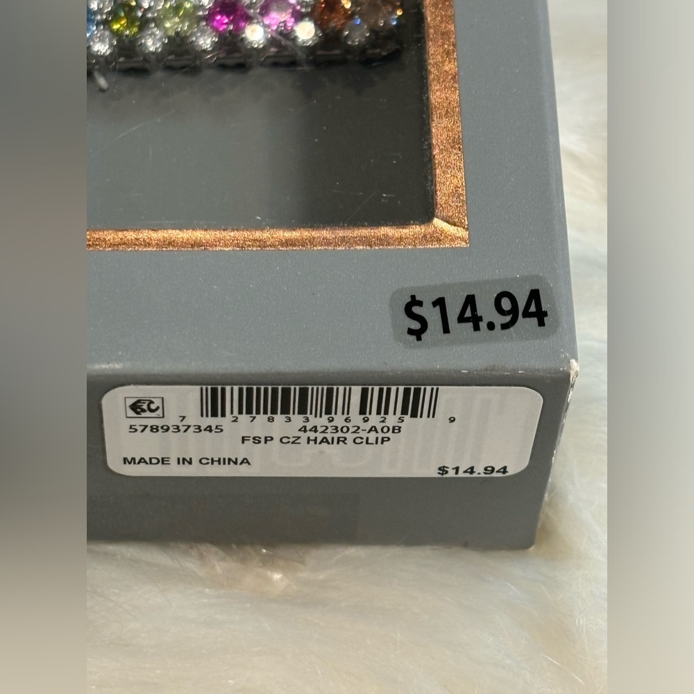 Multi Color CZ Rhinestone Hair Clip - Picture 3 of 3